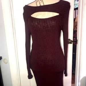 Maroon sweater dress